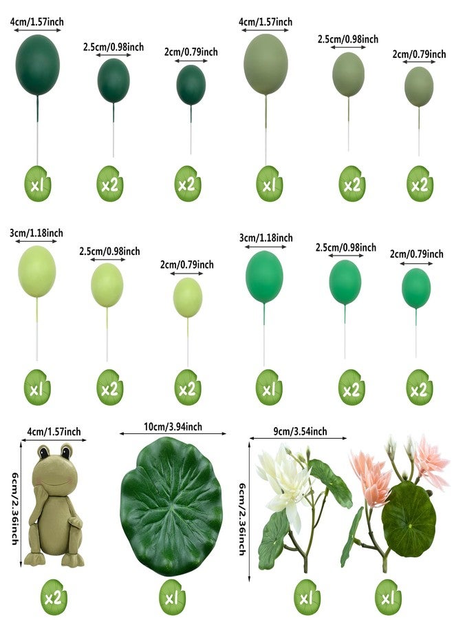 KEEPARTY 25 PCS Frog Cake Topper Frog Cake Decorations Ball Cake Topper for Frog Birthday Rainforest Party Decoration - Image 2